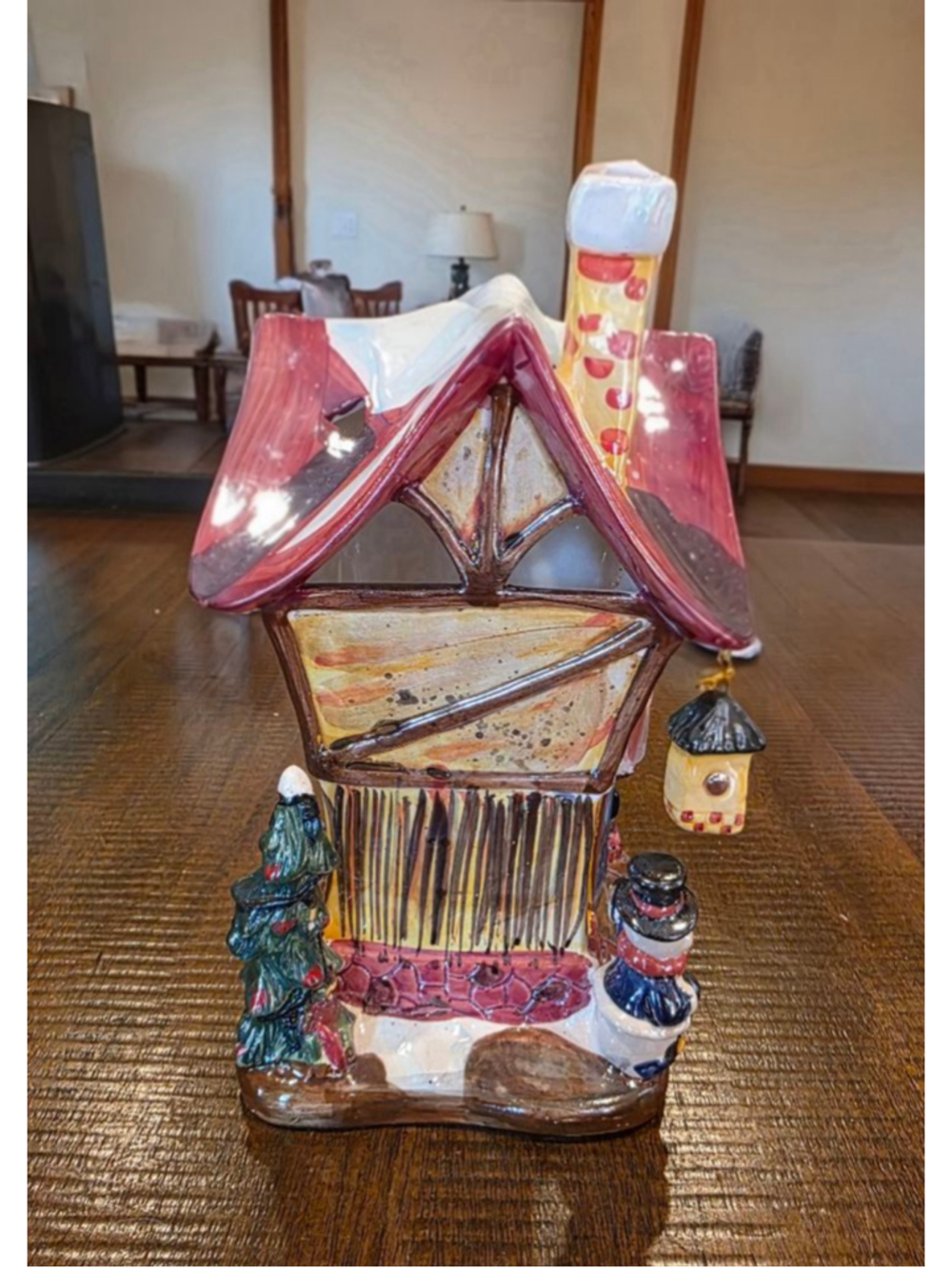 Blue Sky Clayworks Love House Holiday Decor Christmas Candle Tea Light Snowman - Picture 4 of 7